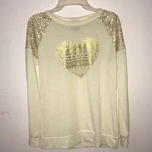 Gold and White Sweater